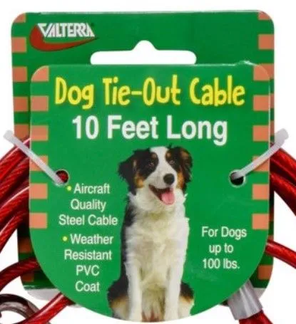 Tie-out Cable 10FT, Carded